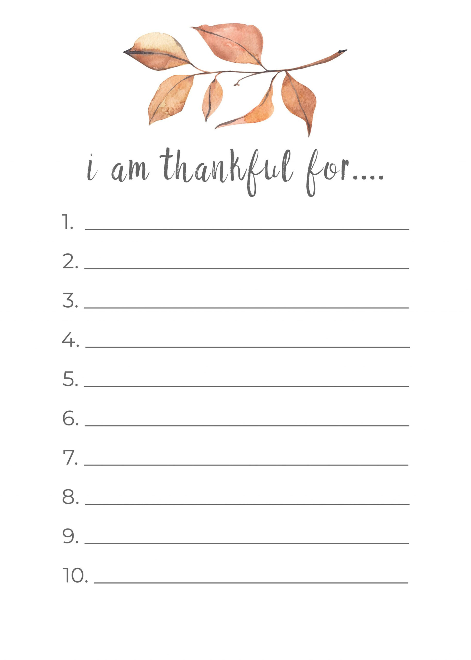 Thanksgiving Thankful List Printable - Nick + Alicia intended for I Am Thankful For List For Kids Printable