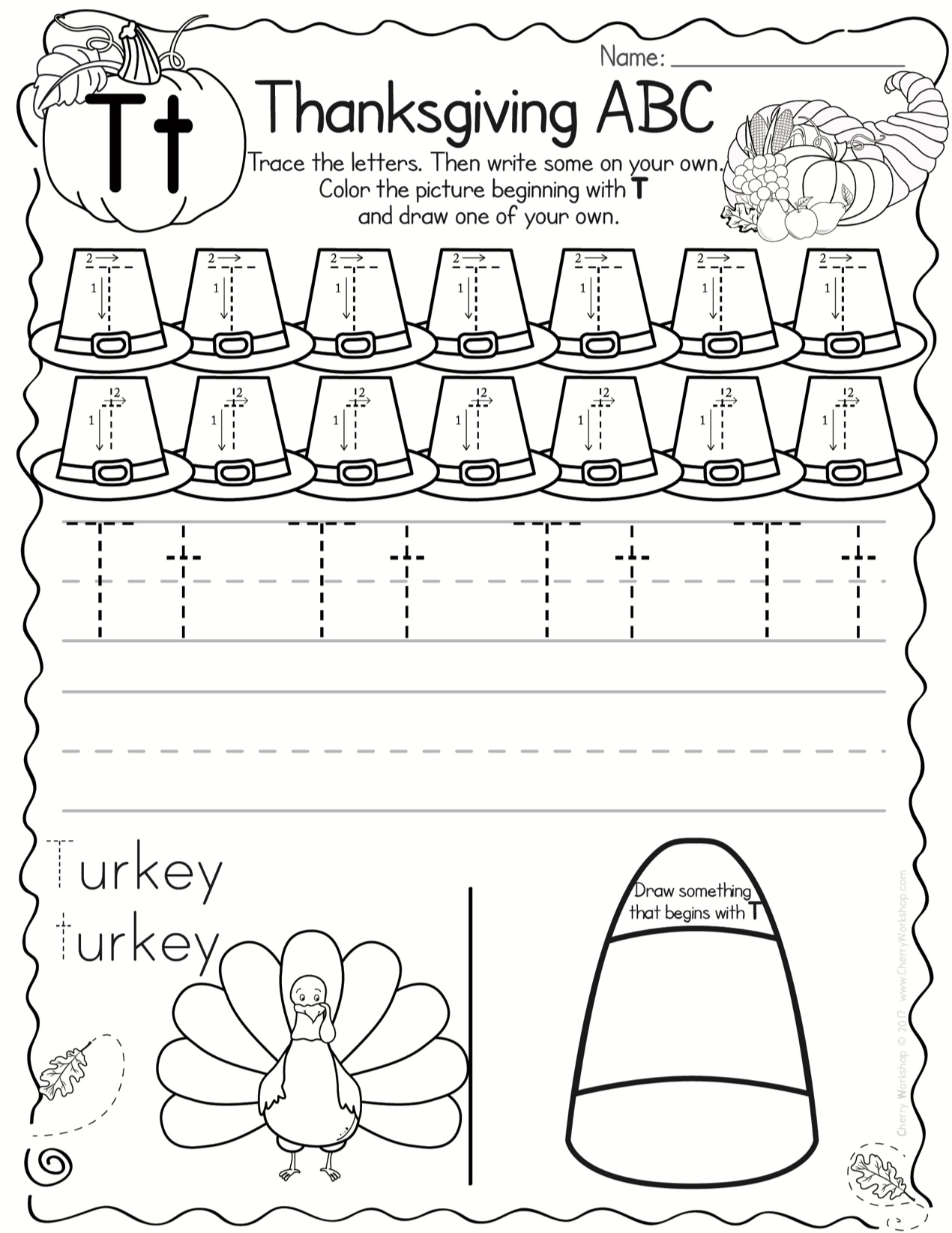 Thanksgiving Themed Abc Practice Pages inside Thanksgiving Abc Worksheets
