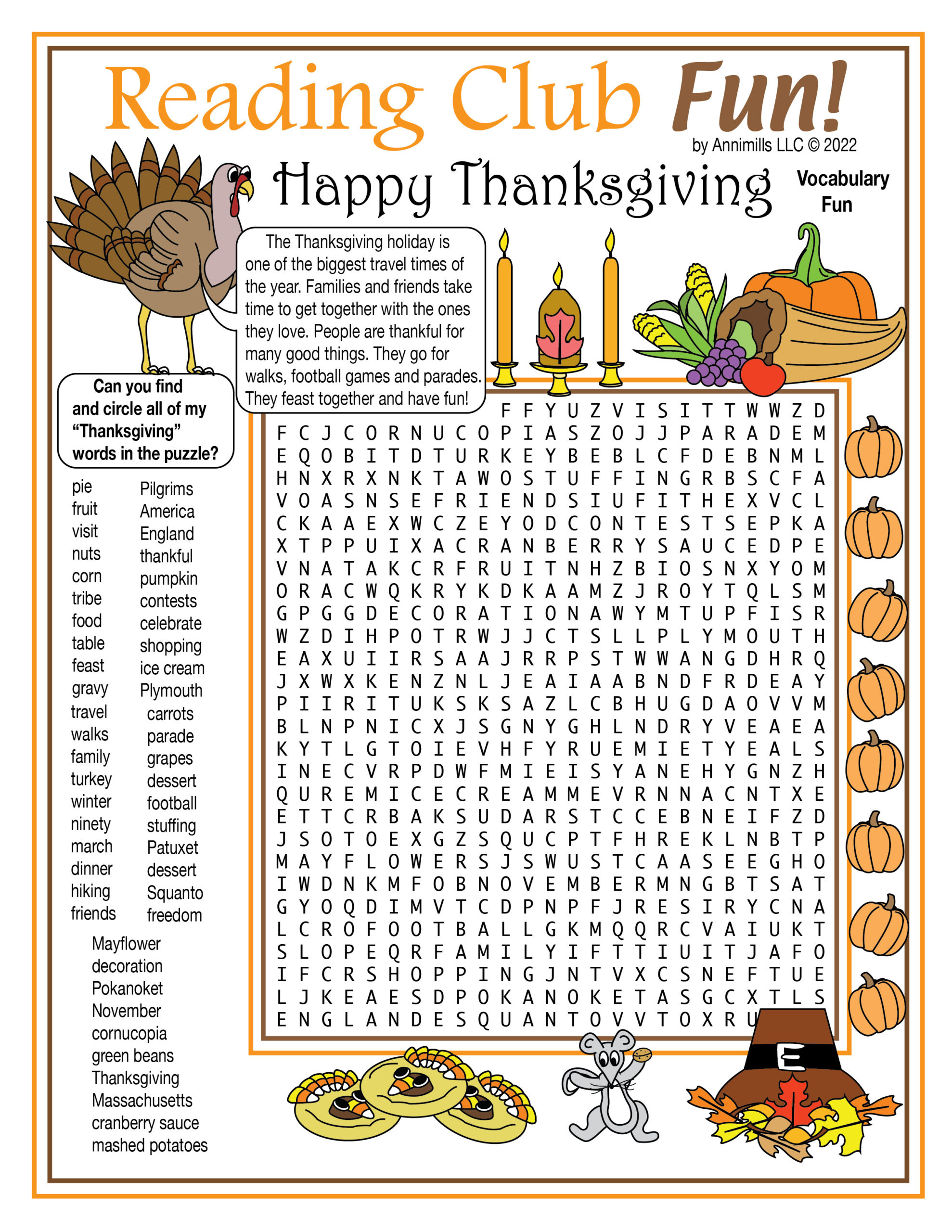 Thanksgiving Then &amp;amp; Now Printable Vocabulary Word Search Puzzle pertaining to Thanksgiving Word Finds Printable