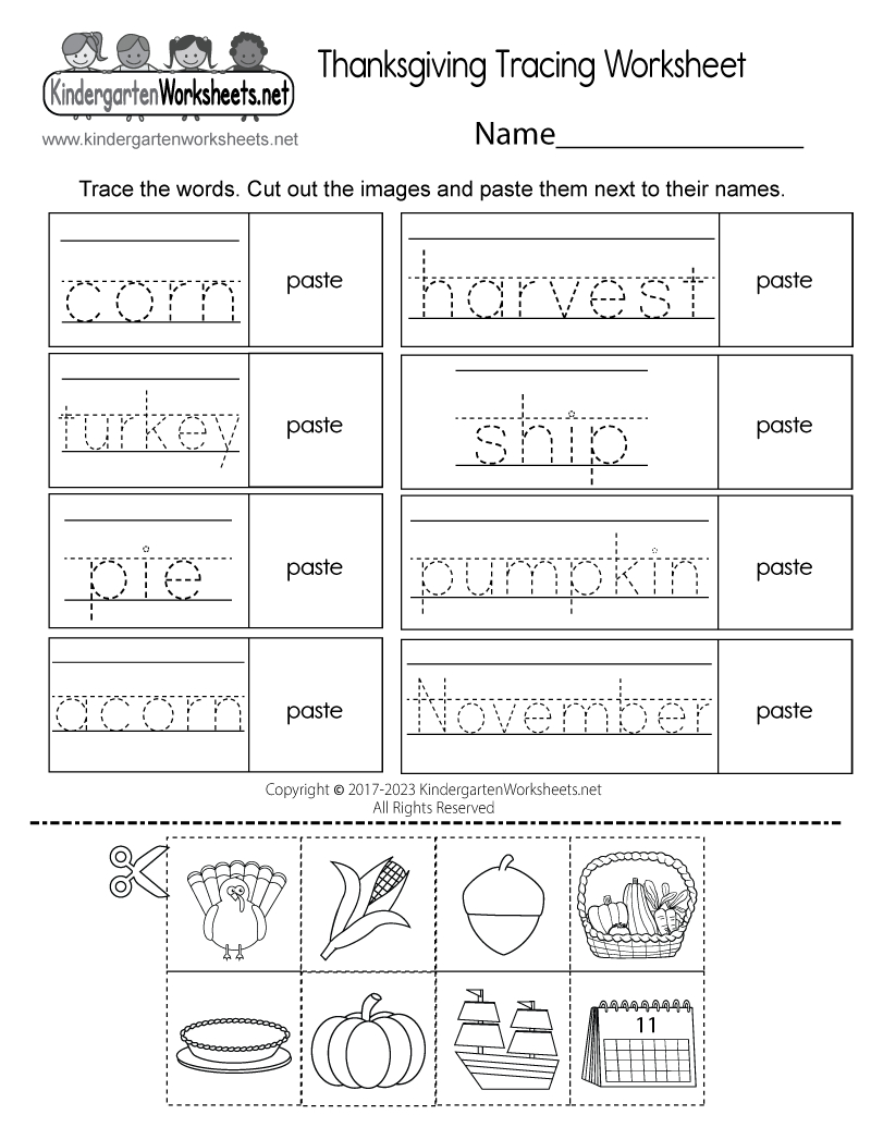 Thanksgiving Tracing Worksheet - Free Printable, Digital, &amp;amp; Pdf regarding Thanksgiving Printable Worksheets For Kindergarten