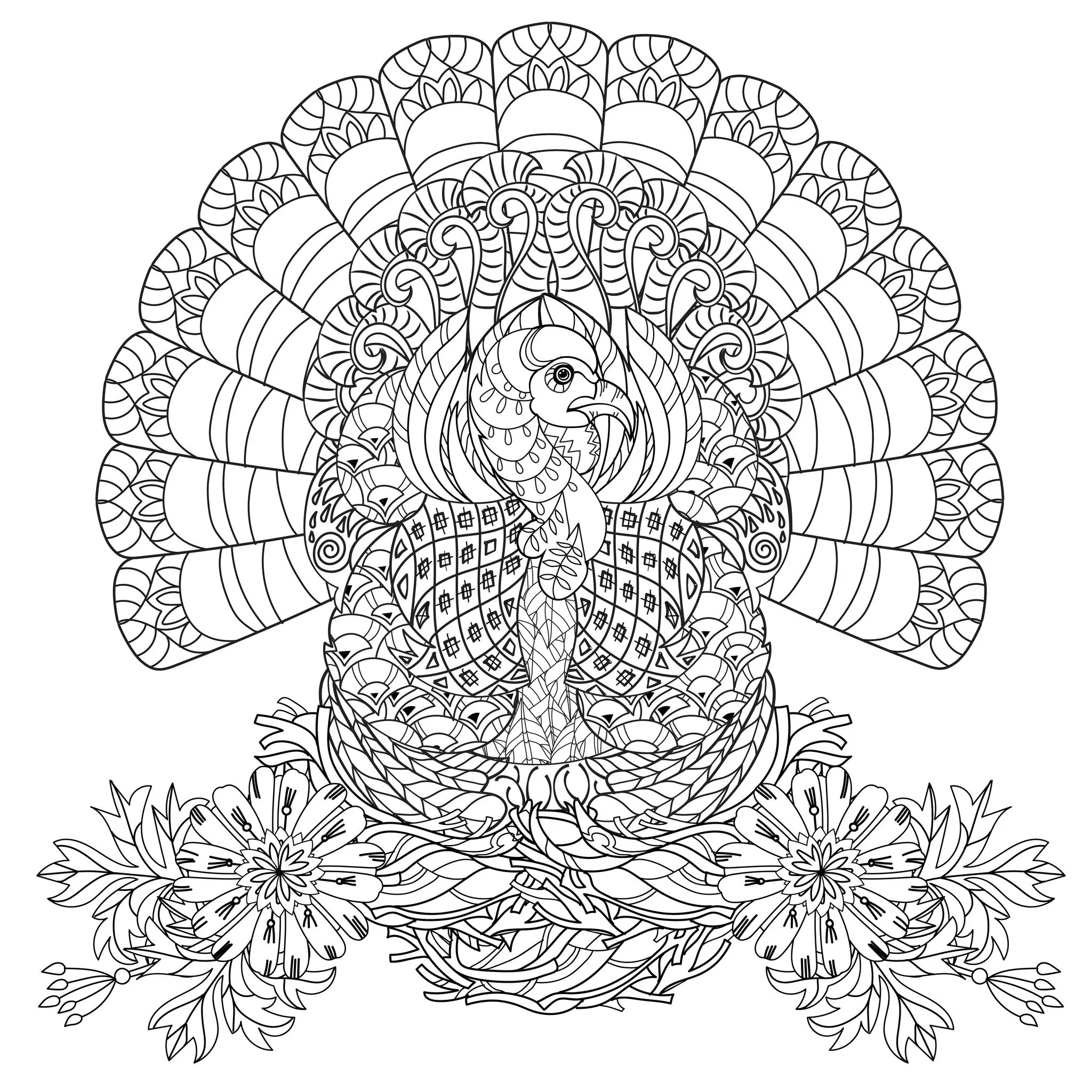 Thanksgiving Turkey - Thanksgiving Coloring Pages For Adults throughout Thanksgiving Mandala Free Printable