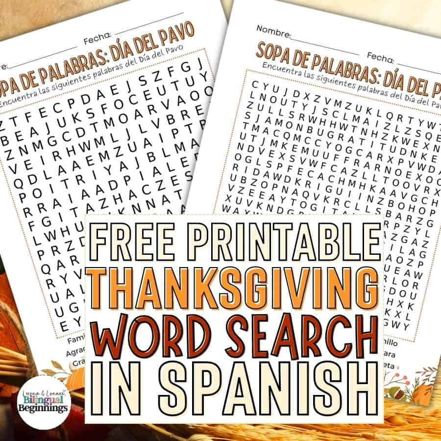 Thanksgiving Word Search Printable In Spanish [Free Printable within Thanksgiving Word Search Printable Spanish