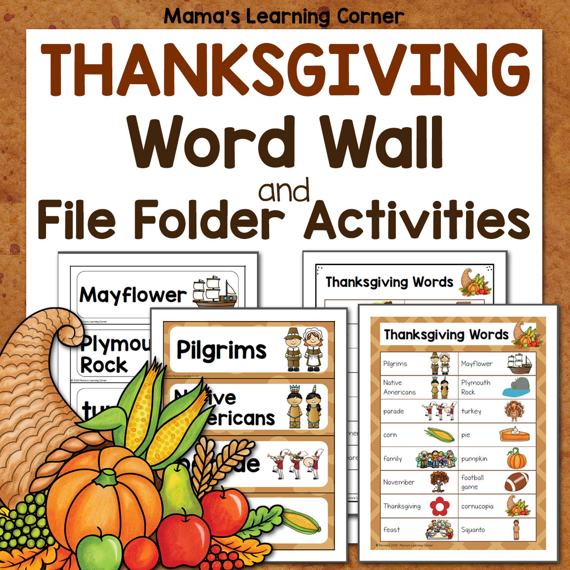 Thanksgiving Word Wall With File Folder Worksheets - Mamas pertaining to Thanksgiving Word Wall Printable