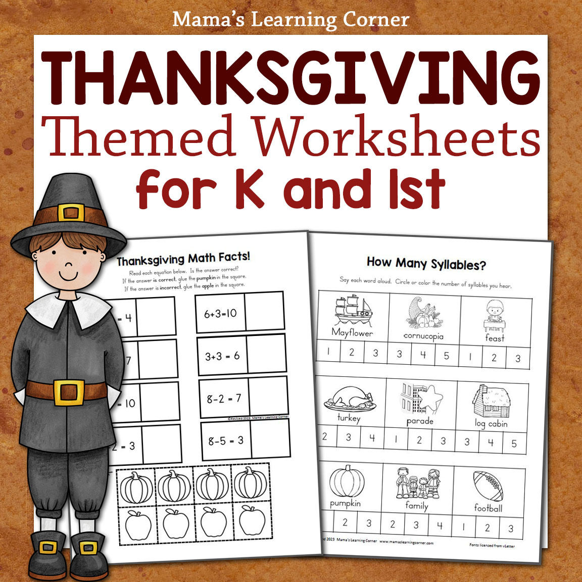 Thanksgiving Worksheet Packet For Kindergarten And First Grade regarding First Grade Thanksgiving Worksheets