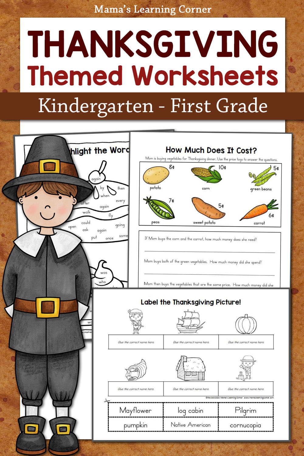 Thanksgiving Worksheets For Kindergarten And First Grade (Free regarding Thanksgiving Worksheets 1St Grade