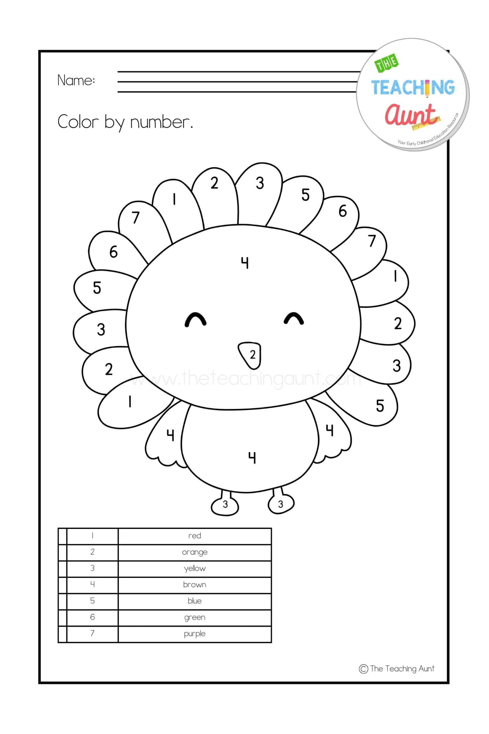 Thanksgiving Worksheets For Preschool - The Teaching Aunt regarding Thanksgiving Worksheets Prek
