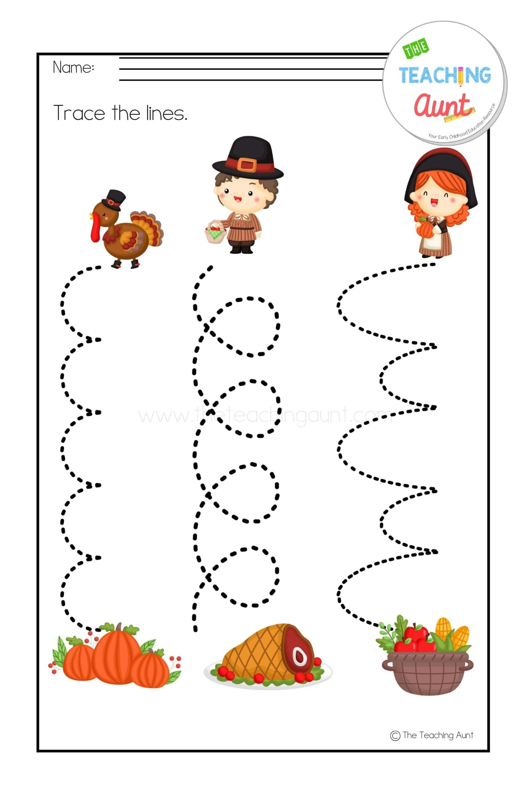 Thanksgiving Worksheets For Preschool - The Teaching Aunt with Thanksgiving Preschool Worksheets Printables