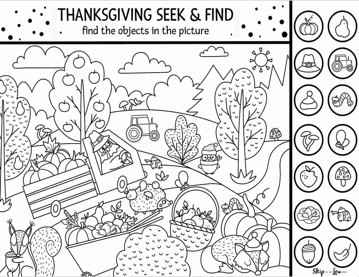 Thanksgiving Worksheets | Skip To My Lou regarding Thanksgiving Look And Find Printable