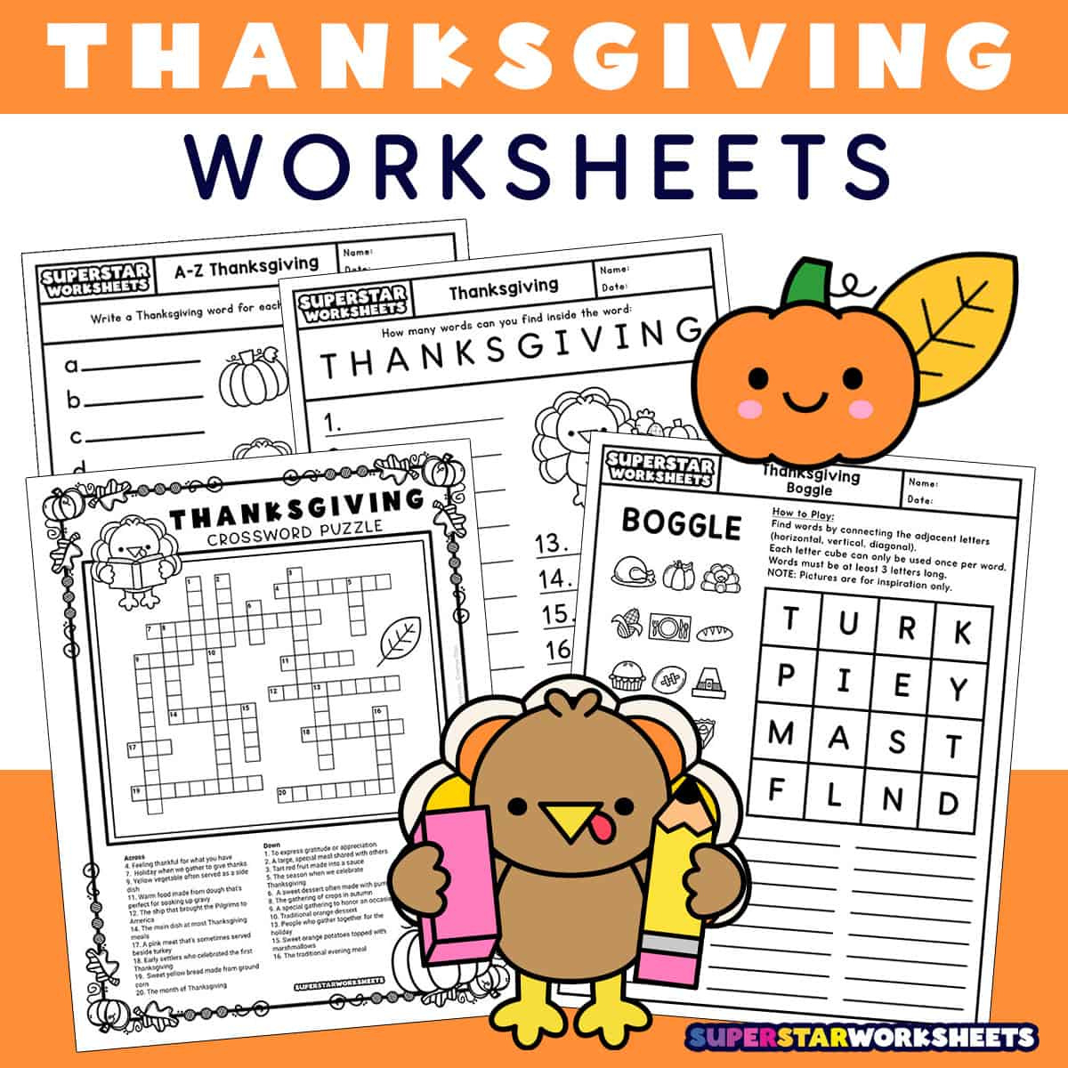 Thanksgiving Worksheets - Superstar Worksheets with Thanksgiving Printables For Free