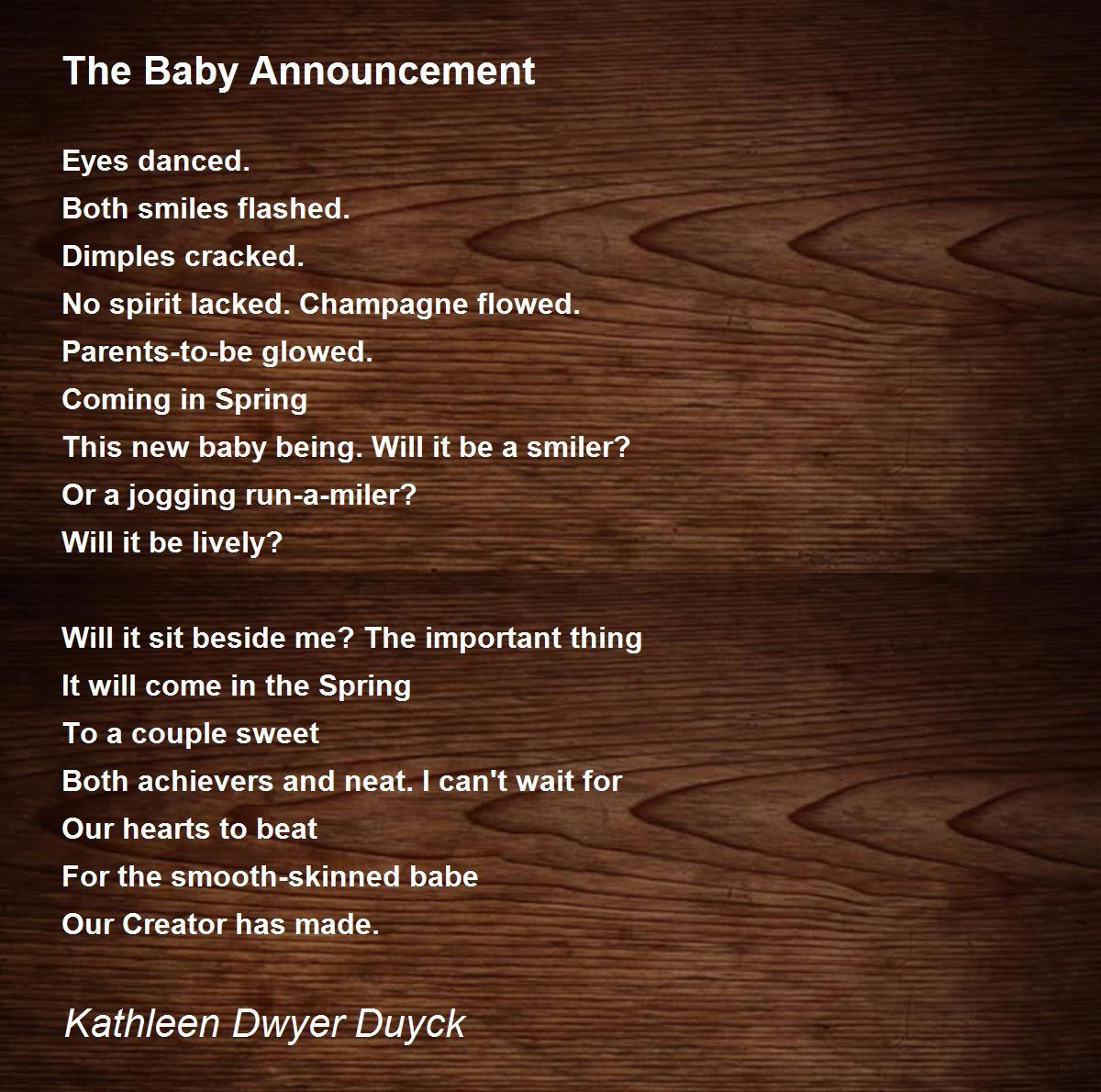 The Baby Announcement - The Baby Announcement Poemkathleen within Thanksgiving Pregnancy Announcement Poem