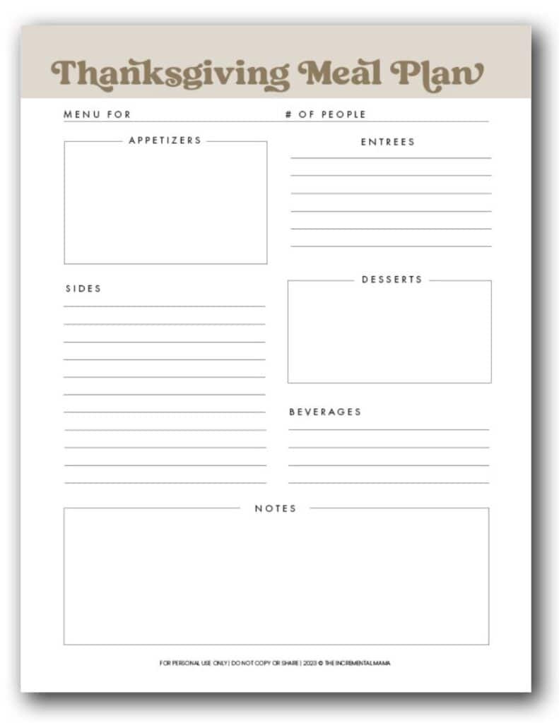 The Best Free Printable Thanksgiving Planner (8 Pages) - The within Thanksgiving Dinner Planner Printable