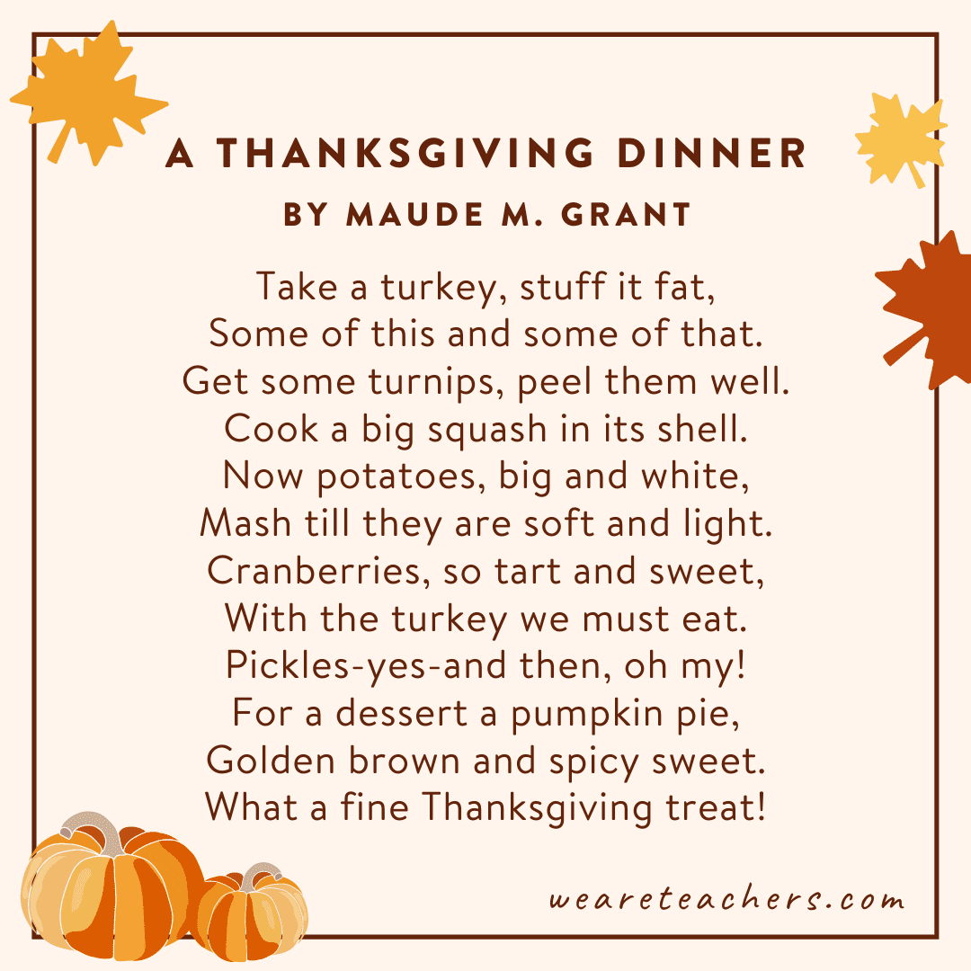 The Best Thanksgiving Poems For Kids Of All Ages And Reading Levels for Thanksgiving Poems For Family