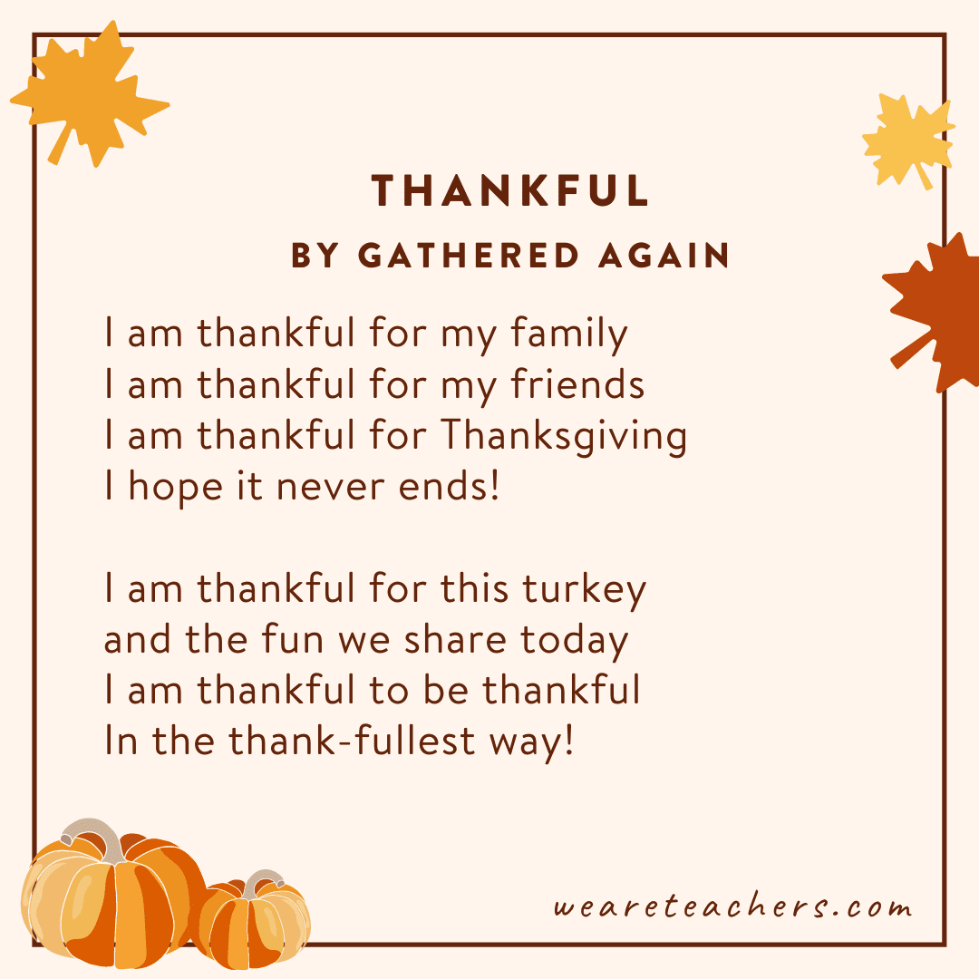 The Best Thanksgiving Poems For Kids Of All Ages And Reading Levels with regard to Thanksgiving Poems About Family