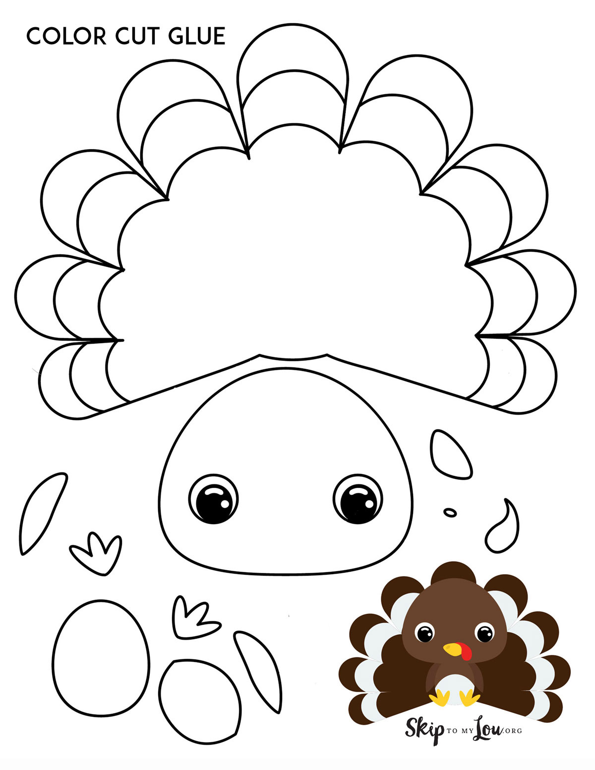 The Cutest Free Turkey Coloring Pages | Skip To My Lou in Free Printable Turkey to Color