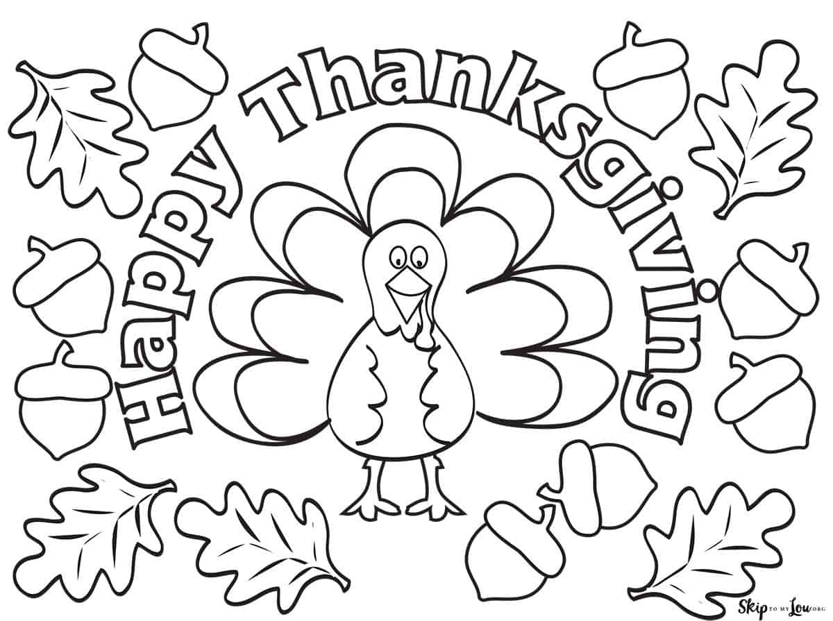 The Cutest Free Turkey Coloring Pages | Skip To My Lou in Printable Thanksgiving Coloring Sheet