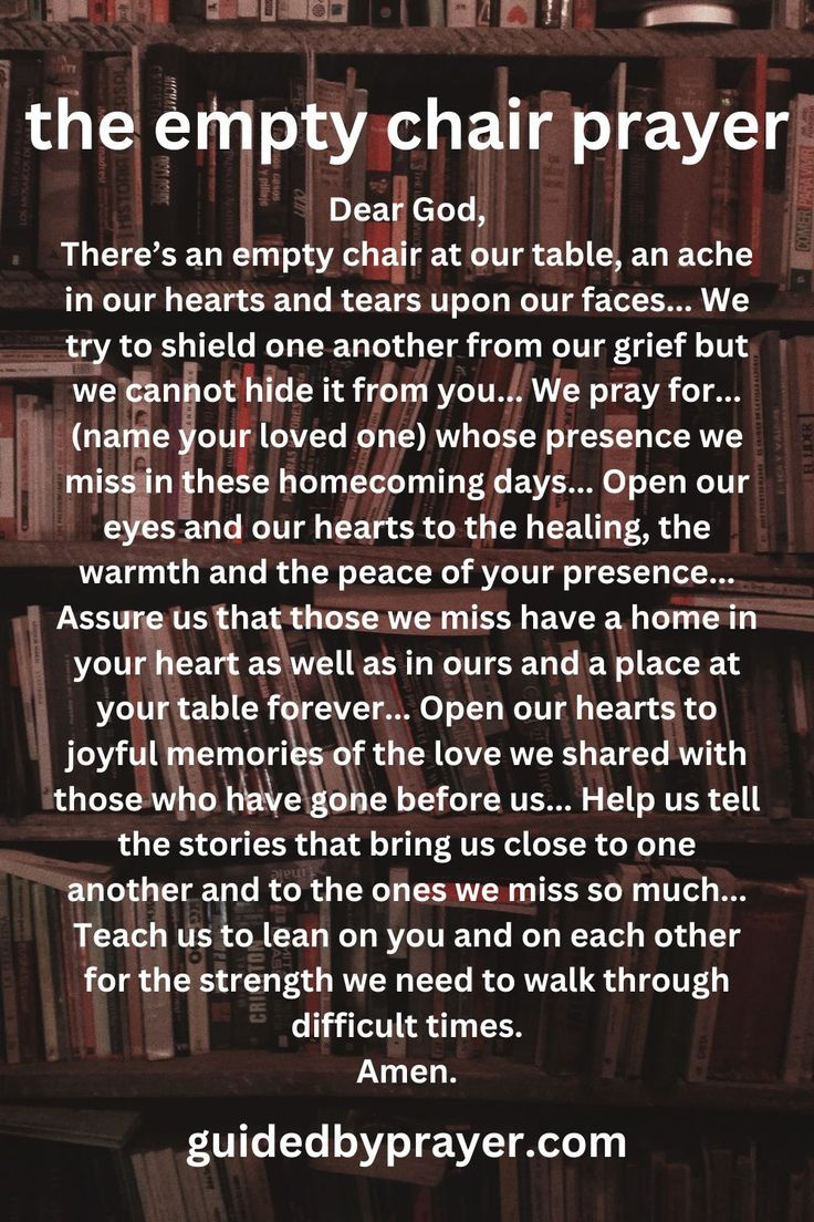 The Empty Chair Prayer inside The Empty Chair Thanksgiving Poem