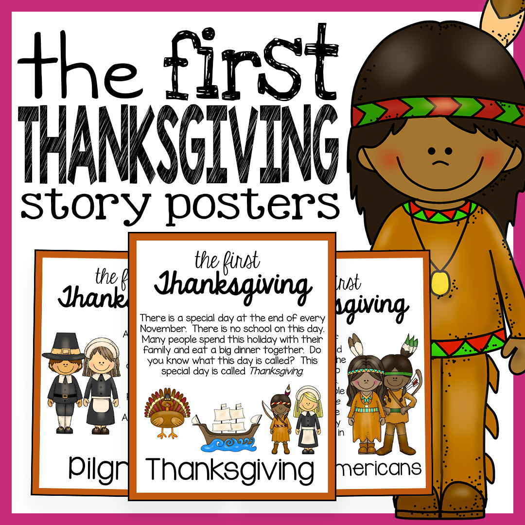 The First Thanksgiving Story Posters And Coloring Book with regard to Printable Thanksgiving Story For Preschoolers With Pictures