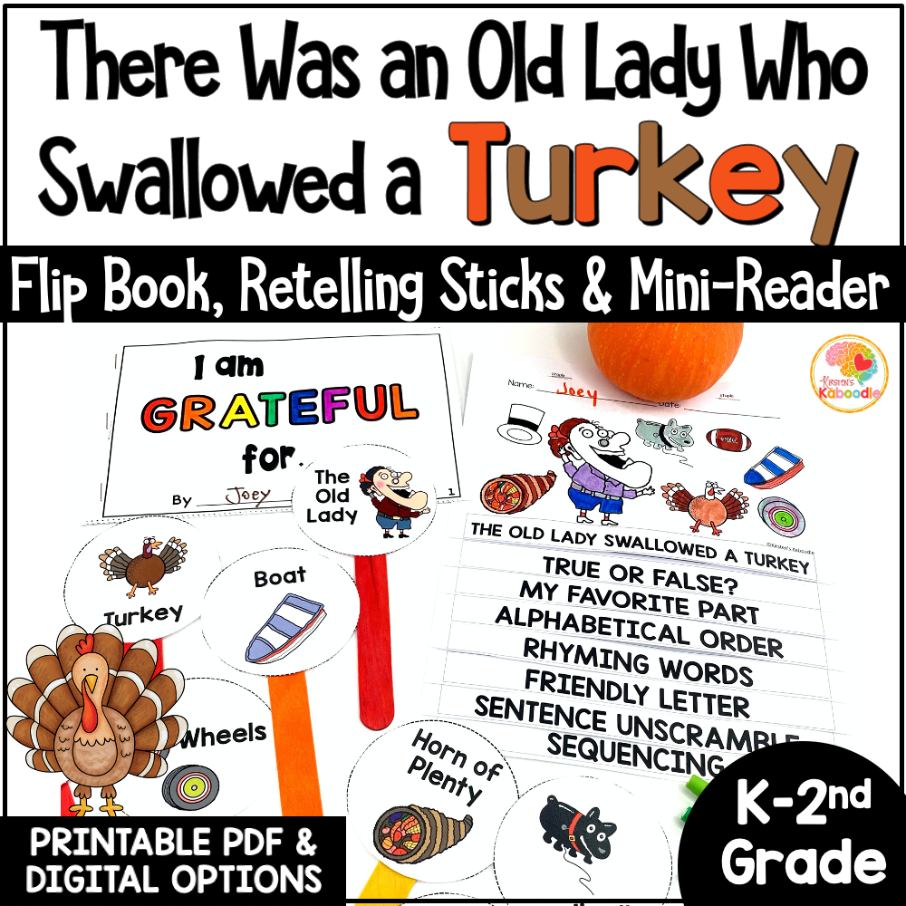 There Was An Old Lady Who Swallowed A Turkey Activities with regard to There Was An Old Lady Who Swallowed a Turkey Printables