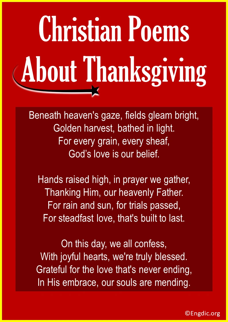 Top 10 Thanksgiving Poems For Church &amp;amp; Christians - Engdic inside Short Thanksgiving Poem For Church