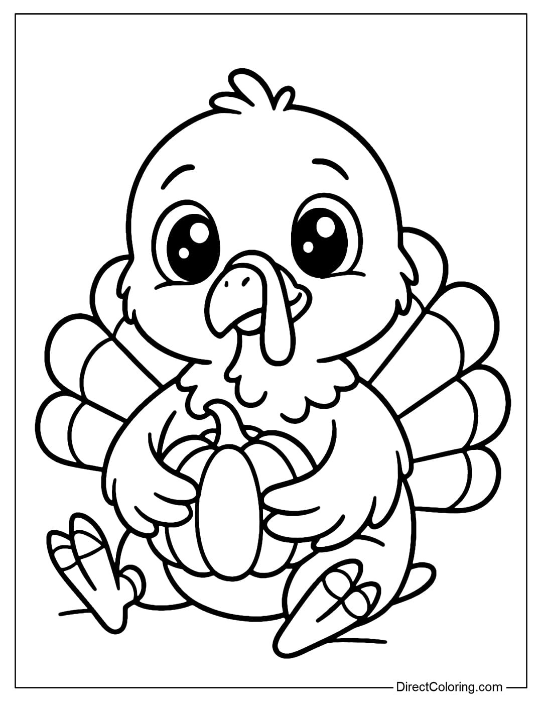 Turkey Coloring Pages - Free Pdf To Download And Print for Cute Turkey Coloring Pages Printable
