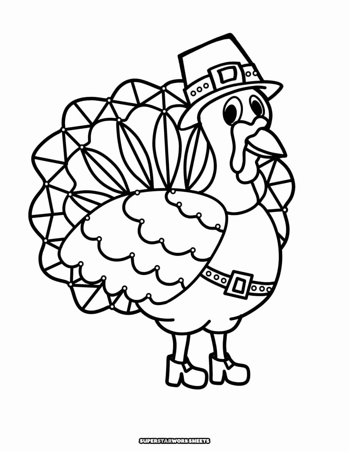 Turkey Coloring Pages (Free Printables) - Superstar Worksheets with Thanksgiving Turkey Drawing Printable