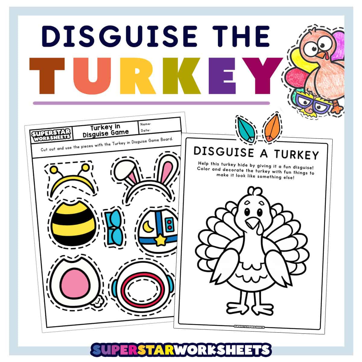 Turkey Disguise Project - Superstar Worksheets within Turkey Disguise Project Printable