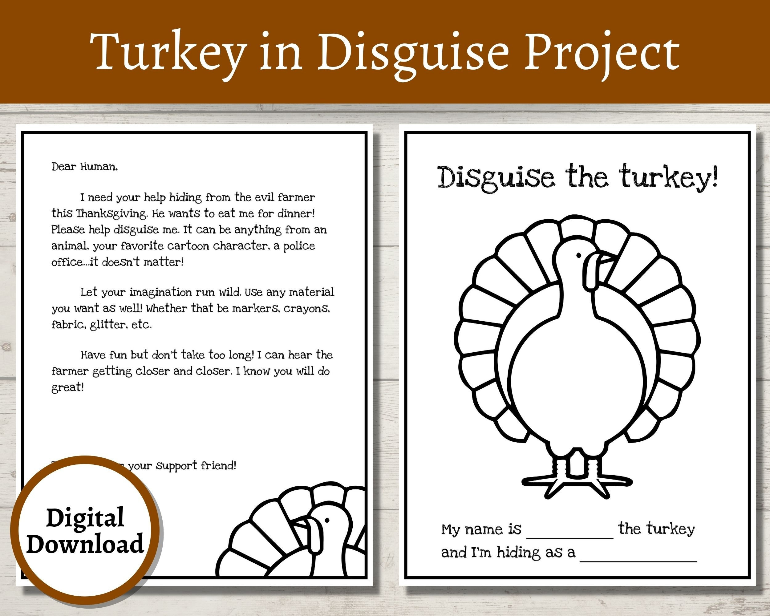 Turkey In Disguise Project | Turkey Printable | Thanksgiving Game throughout Hide the Turkey Printable