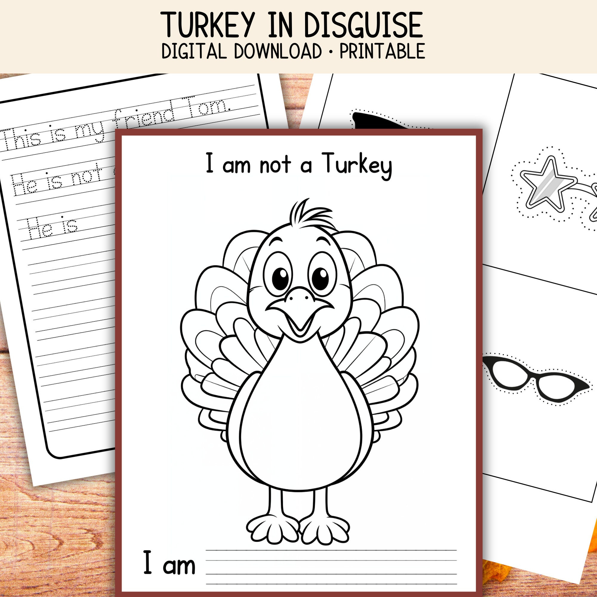 Turkey In Disguise | Turkey Craft Printable | Thanksgiving in I Am Not A Turkey I Am A Printable