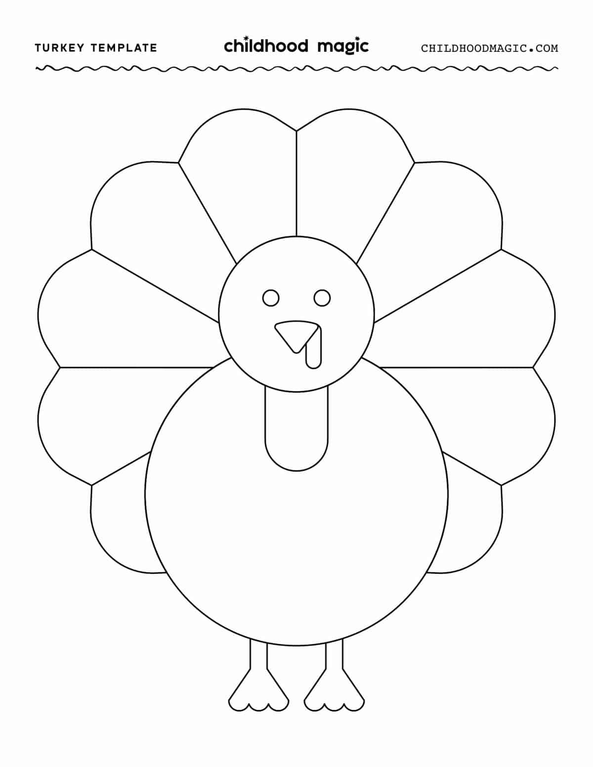 Turkey Template - Childhood Magic for Printable Thanksgiving Turkey Cutouts