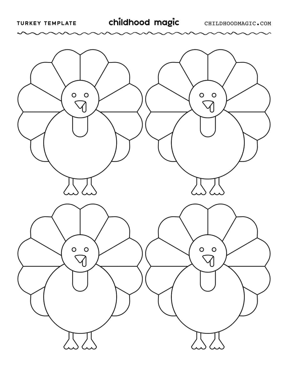 Turkey Template - Childhood Magic with Free Printable Images Of Turkeys