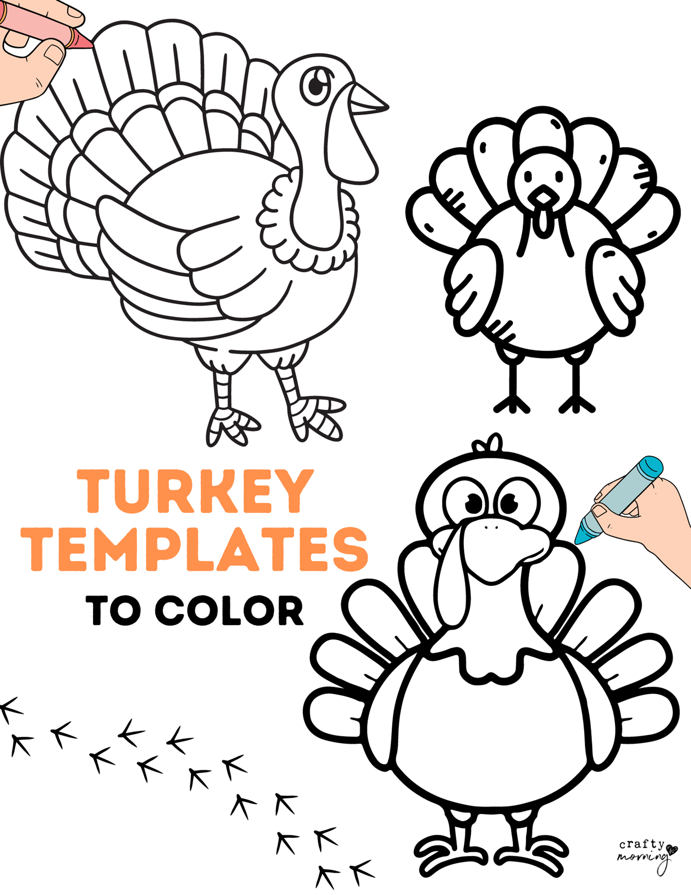Turkey Template To Color - Crafty Morning for Thanksgiving Turkey Template Printable