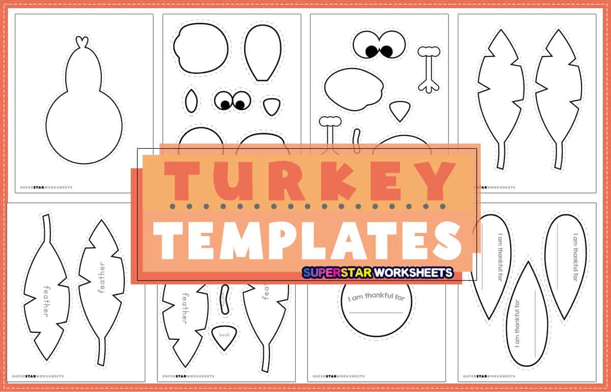 Turkey Templates (Free Printables) - Superstar Worksheets within Free Printable Turkey Feathers