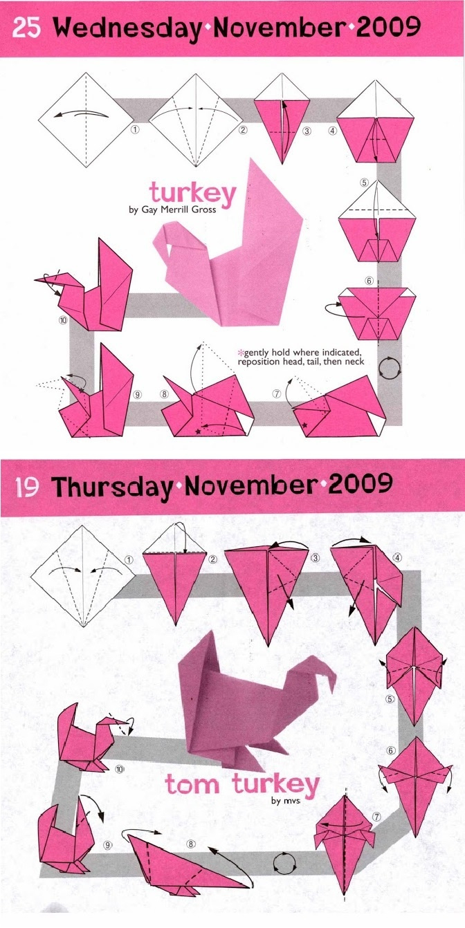 Turkeys within Origami Turkey Instructions Printable
