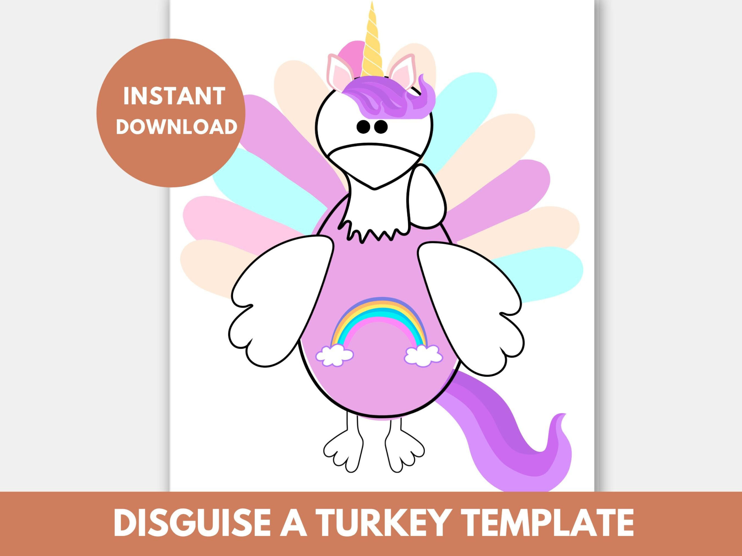 Unicorn Turkey Disguise Template Printable Disguise A Turkey In pertaining to Turkey in Disguise Unicorn Template