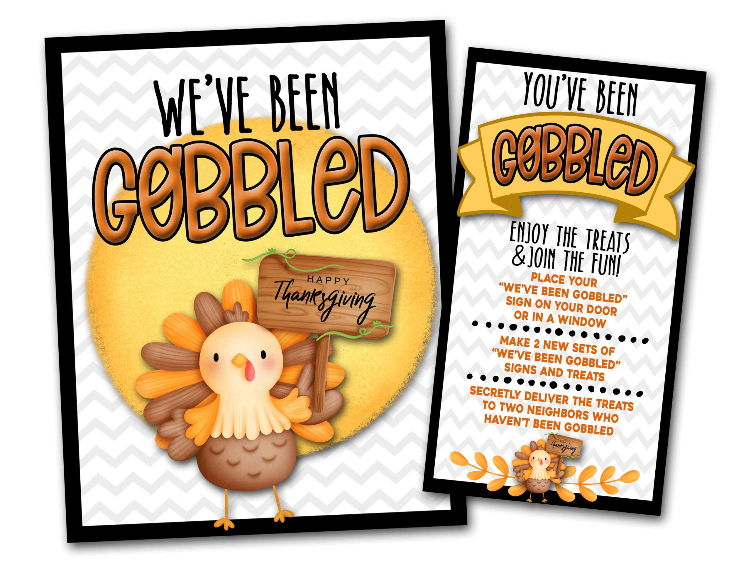 You&amp;#039;Ve Been Gobbled Sign, Printable Thanksgiving Gobbled Sign for Printable You&amp;#039;Ve Been Gobbled Thanksgiving