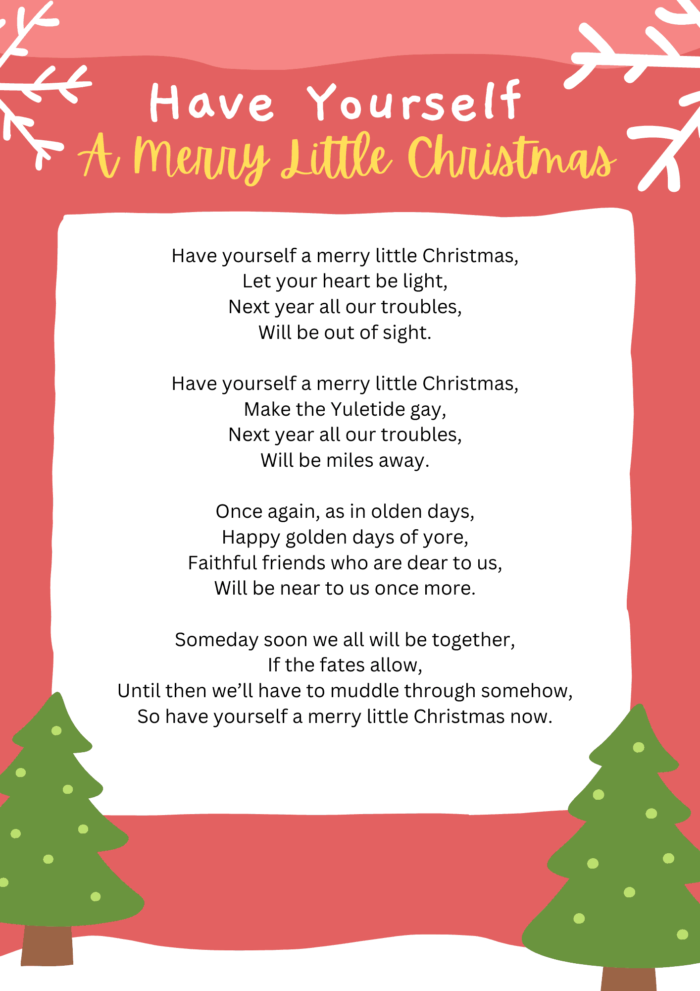 10 Fun Free Christmas Carol Printables For Kids In 2025 throughout Have Yourself a Merry Little Christmas Lyrics Printable