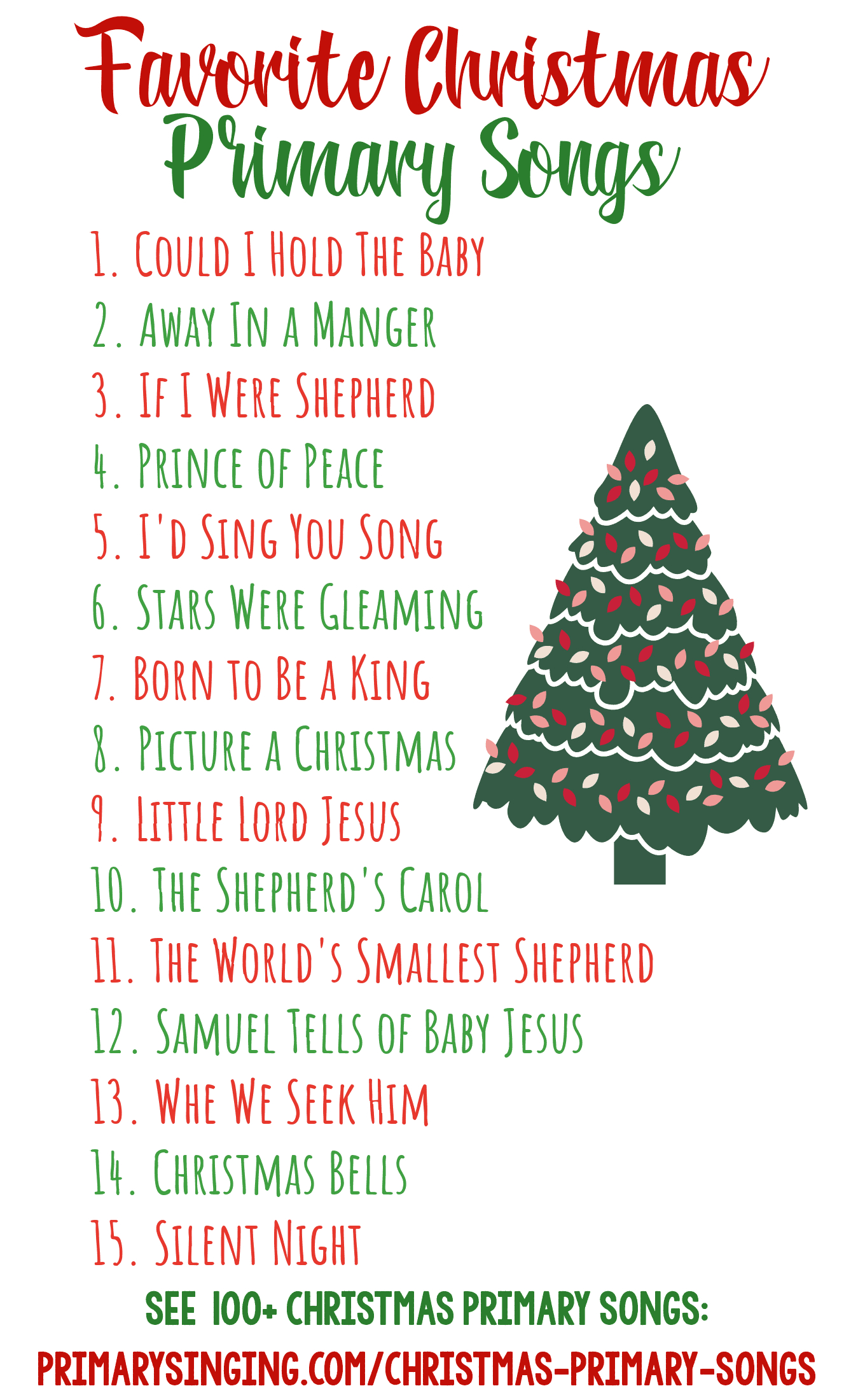 100+ Christmas Primary Songs For Singing Time - Primary Singing regarding List of Christmas Songs Printable