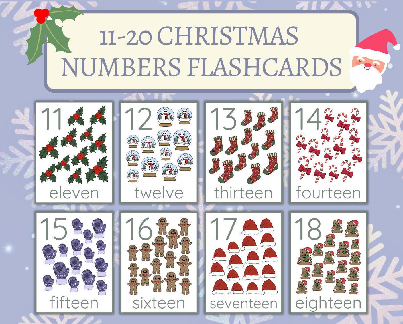 11-20 Christmas Numbers Flashcards | Preschool Printable Counting inside Free Printable Christmas Numbers 1-100