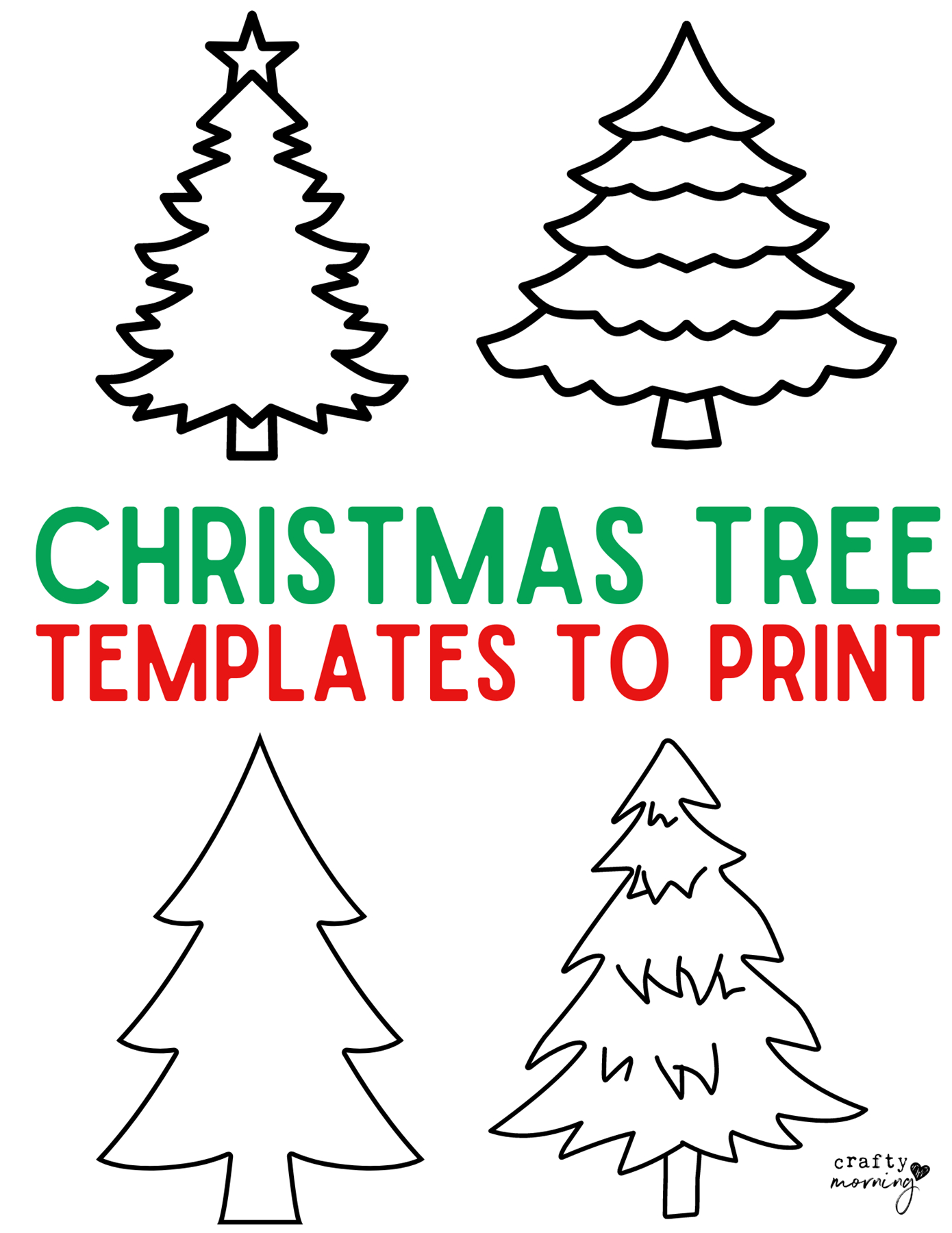 11 Free Christmas Tree Templates - Crafty Morning for Christmas Tree Outline Free Printable