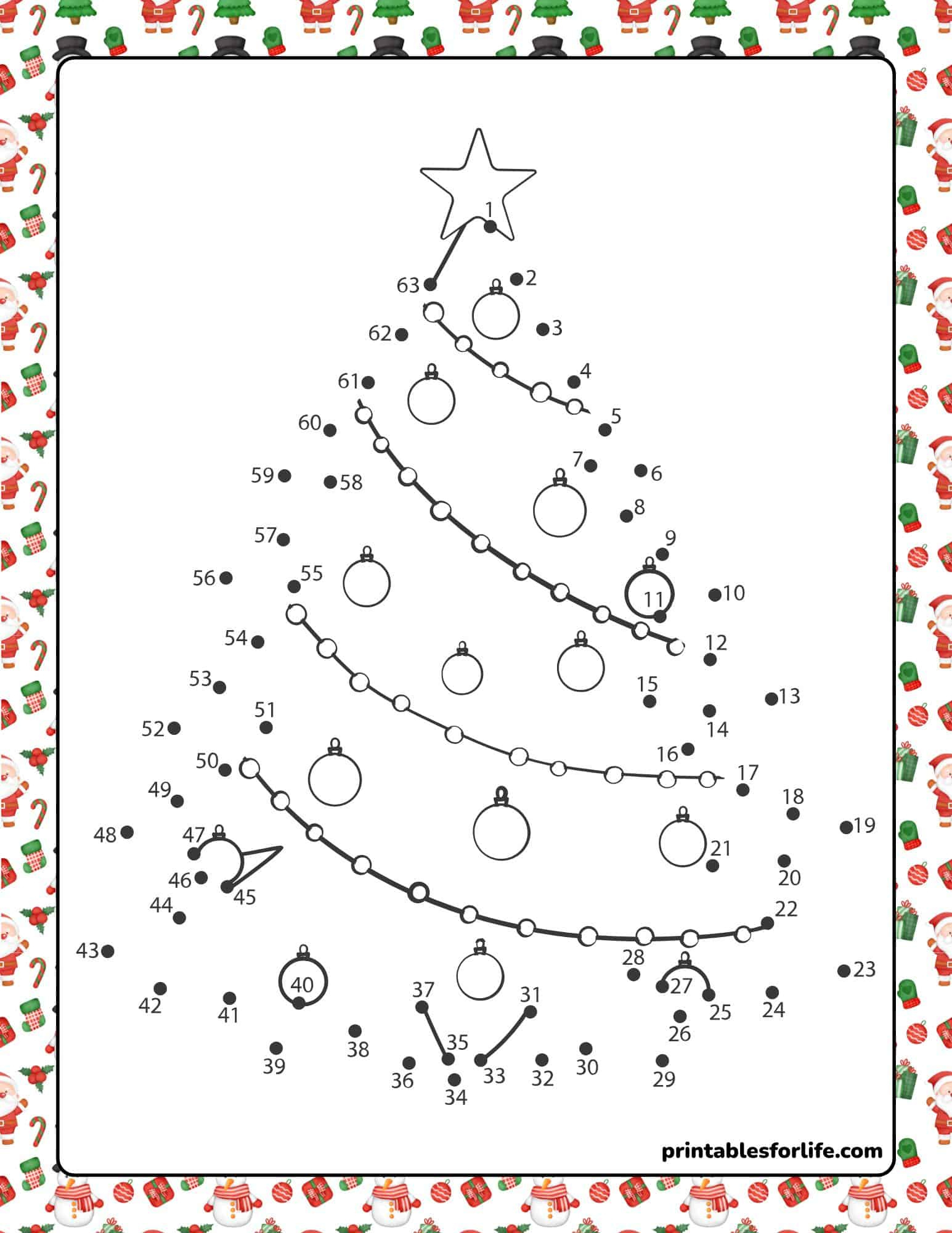 12 Free Christmas Dot To Dot Worksheets (Connect The Dots) regarding Free Printable Christmas Dot to Dot