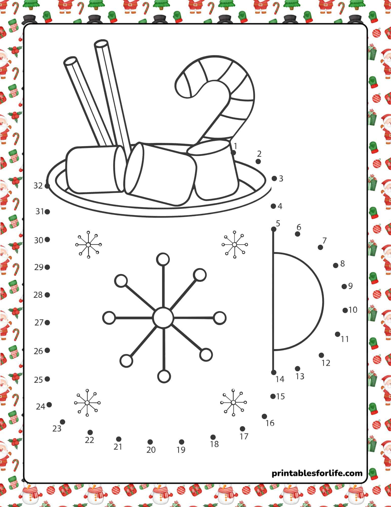 12 Free Christmas Dot To Dot Worksheets (Connect The Dots) within Free Printable Christmas Connect the Dots