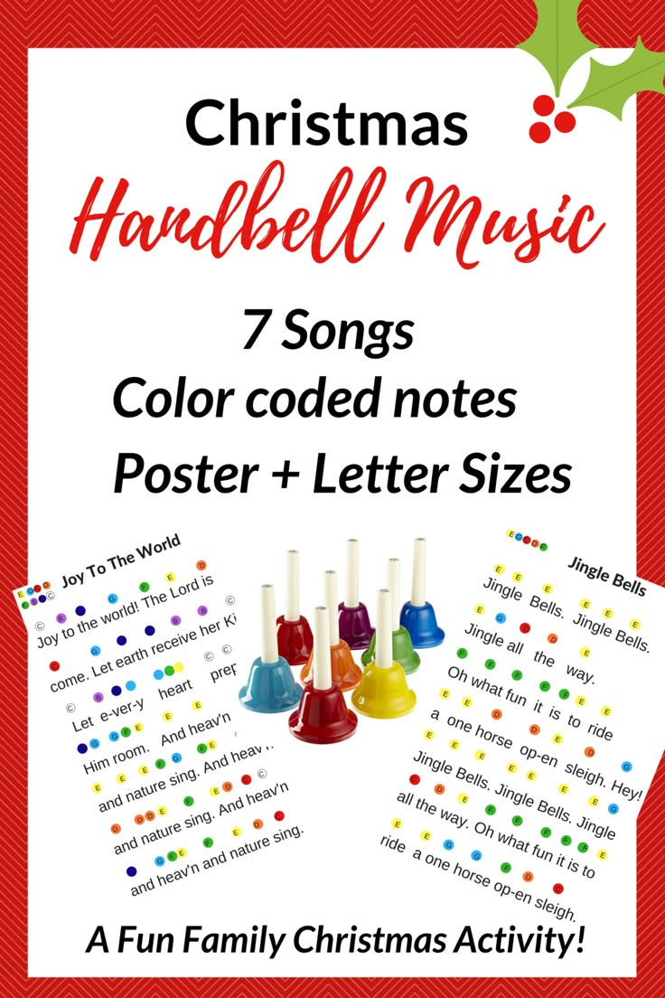 13 Christmas Hand Bell Songs Music Printables (2025)- So Festive! in Free Printable Christmas Handbell Music
