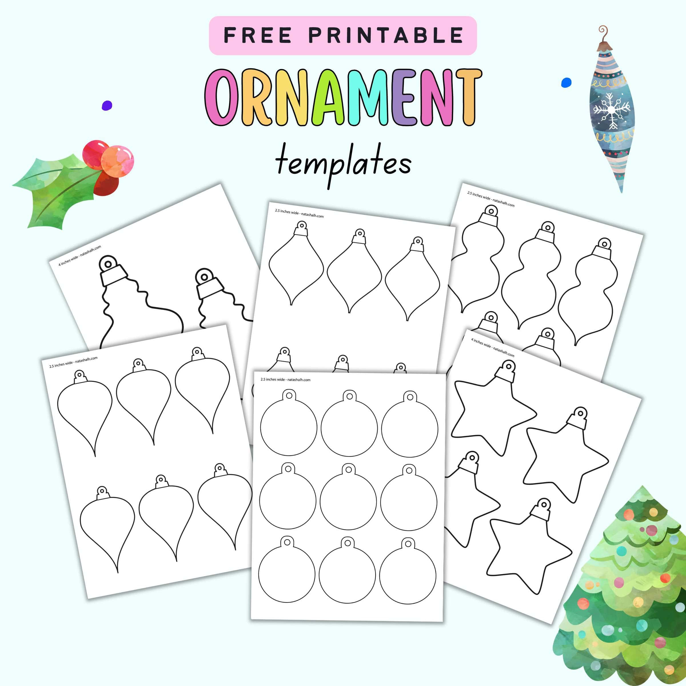 13+ Free Printable Christmas Ornament Templates - The Artisan Life in Printable Christmas Decoration Templates