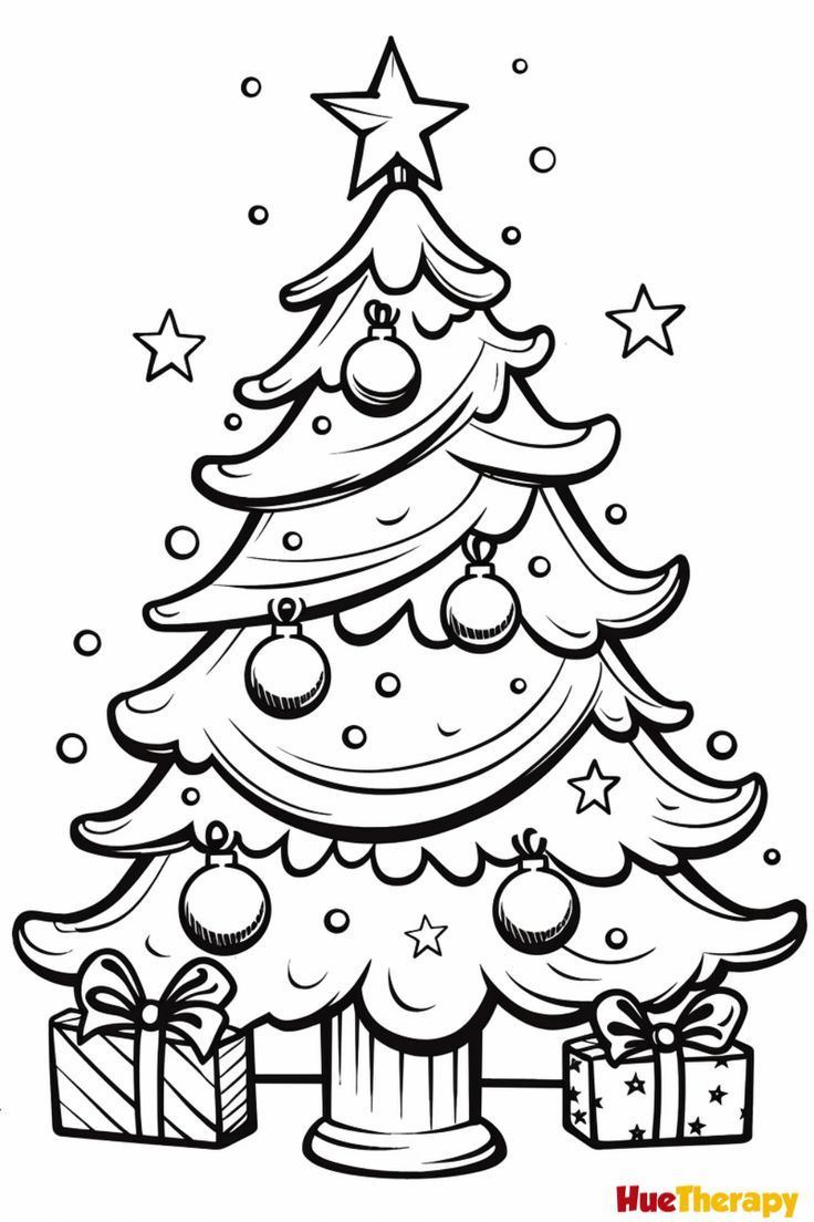 13 Free Printable Christmas Tree Coloring Pages regarding Christmas Tree Clipart Black And White Free Printable