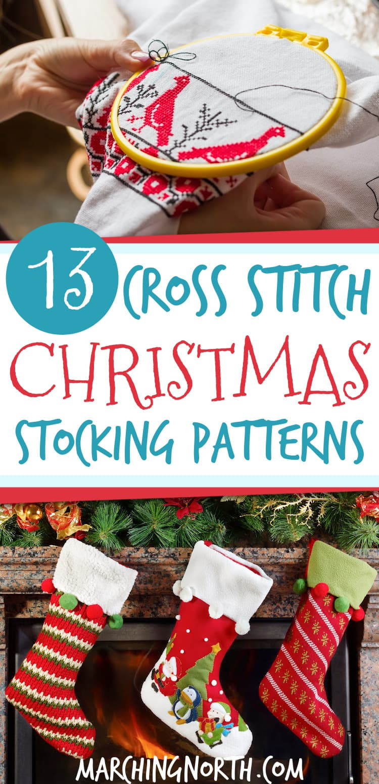 13 Holly Jolly Cross Stitch Christmas Stocking Patterns | Marching with Free Printable Free Christmas Stocking Cross Stitch Patterns To Download