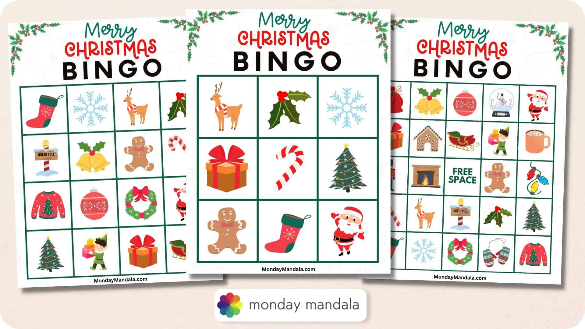 180 Christmas Bingo Cards (Free Pdf Printables) with regard to Printable Christmas Bingo Boards