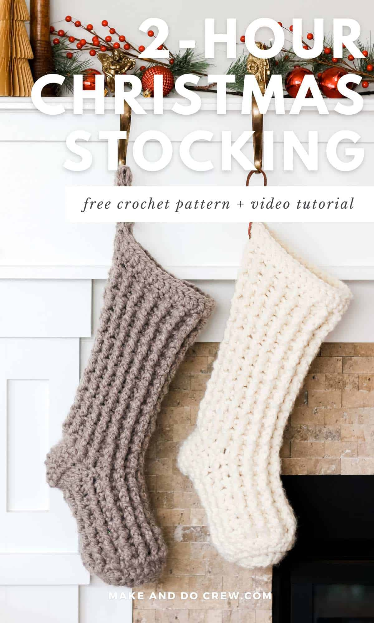 2 Hour Fast Crochet Stocking - Free Pattern + Video intended for Free Printable Crochet Patterns For Christmas Stockings