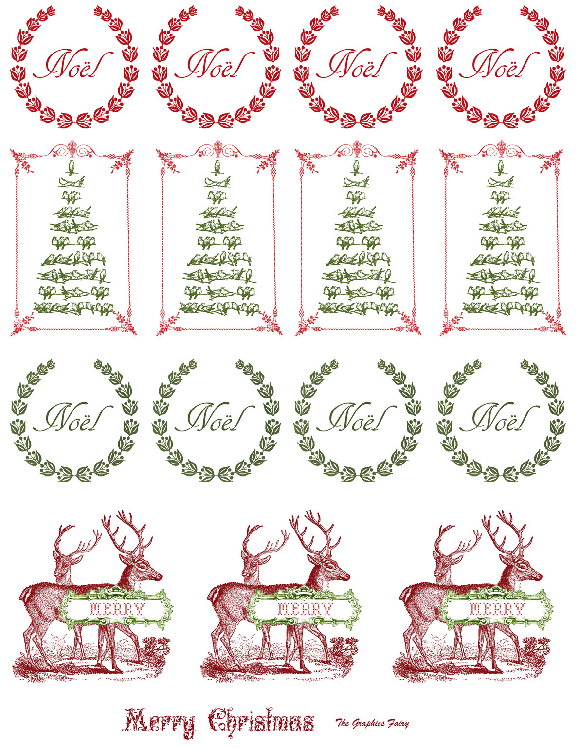2 Printable Christmas Stickers! - The Graphics Fairy with regard to Free Christmas Printable Stickers