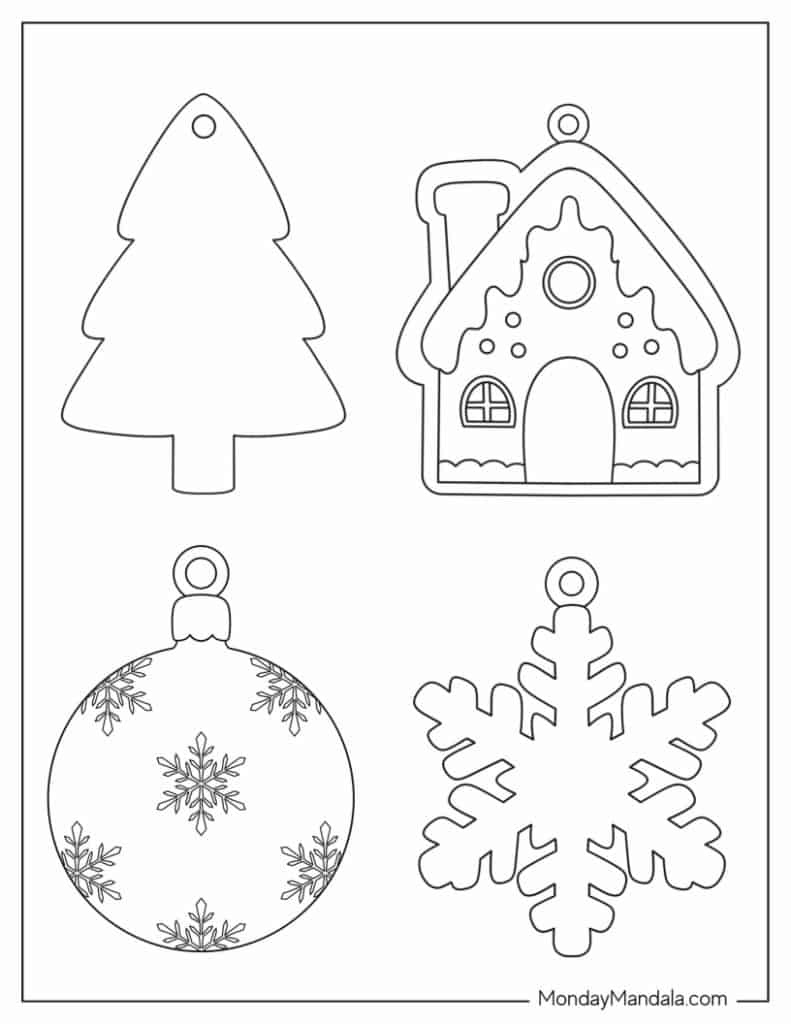 200 Printable Christmas Ornaments (Free Templates) regarding Printable Christmas Decoration Templates