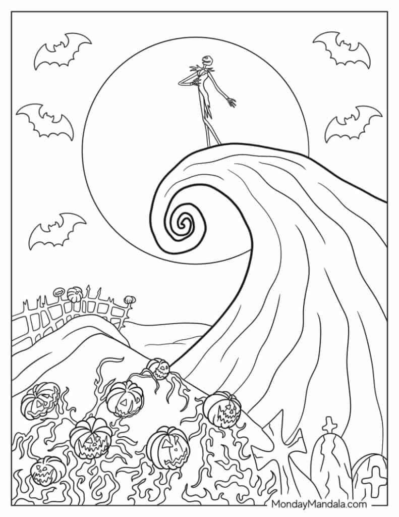 22 Nightmare Before Christmas Coloring Pages (Free Pdfs) pertaining to Nightmare Before Christmas Printable Pictures